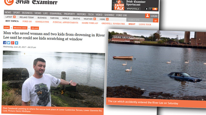 Pan Piotr wskazuje miejsce zdarzenia, fot. Irish Examiner /