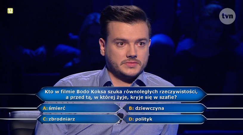 Pan Szymon i pytanie w "Milionerach" za gwarantowane 40 tys. złotych /TVN