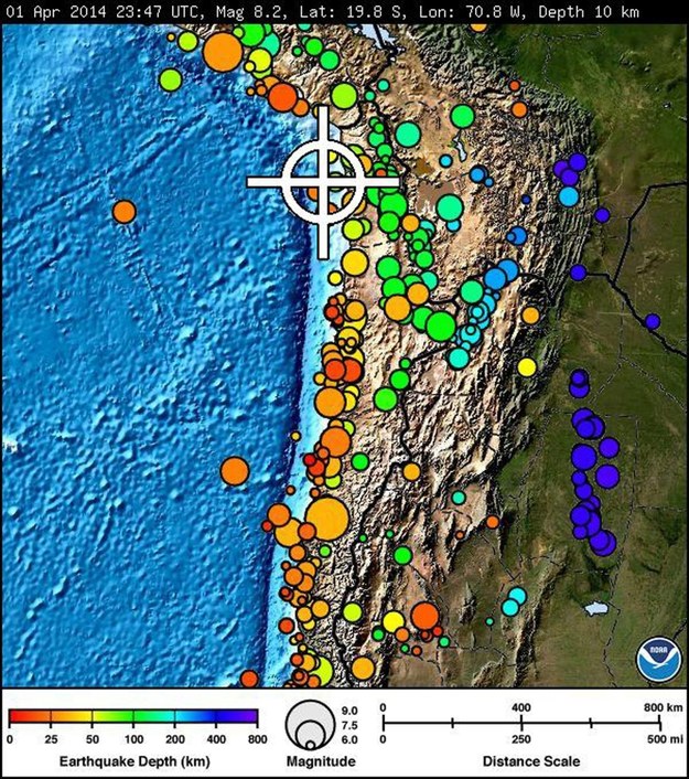 Panamę nawiedziło trzęsienie ziemi o sile 5,8 w skali Richtera /NOAA    /PAP/EPA