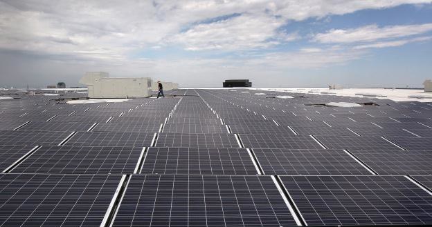 Panele słoneczne na dachu jednego z amerykańskich sklepów Ikea /AFP