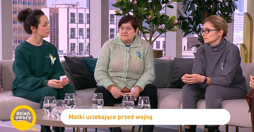 Pani Natalia, pani Maria i pani Anna z Ukrainy w studiu "Dzień dobry TVN" /
