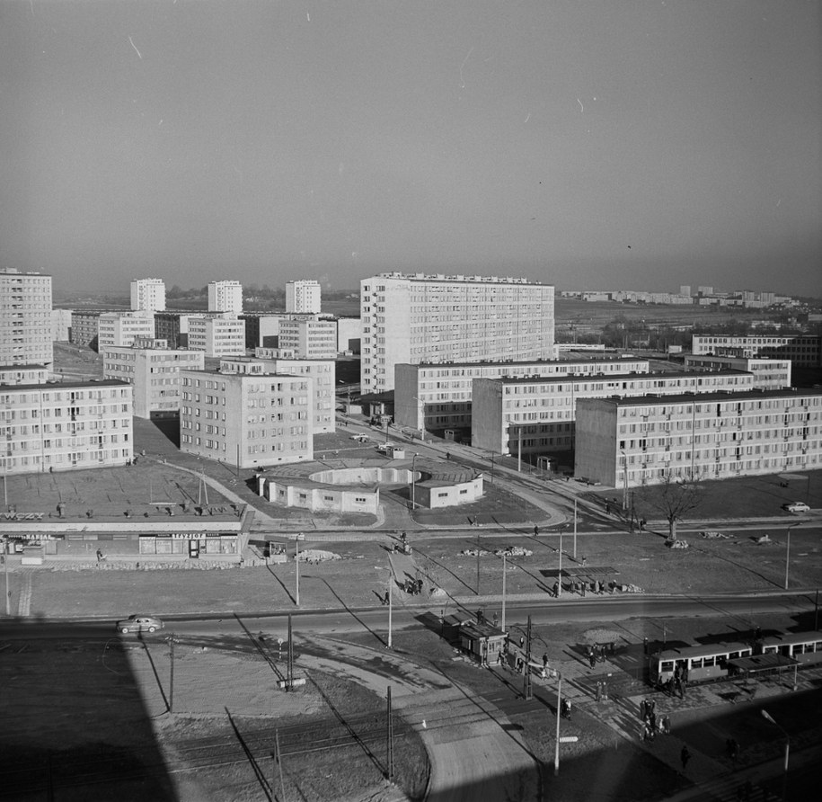 Panorama Osiedla Kazimierzowskiego w Bieńczycach w 1969 r. /CAF /Zbigniew Staszyszyn /PAP