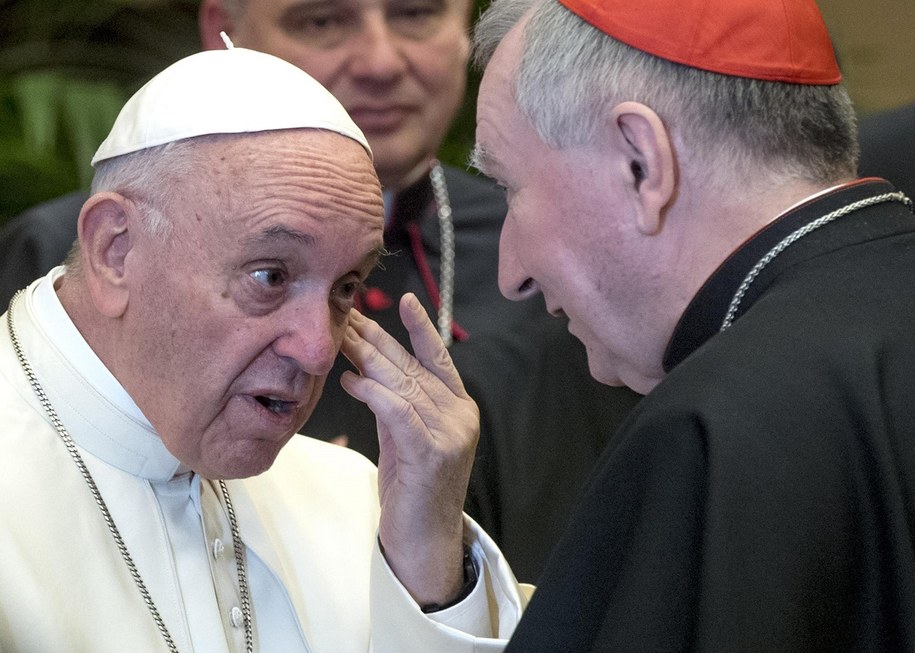 Papież Franciszek i kardynał Pietro Parolin /CLAUDIO PERI/ANSA /PAP/EPA