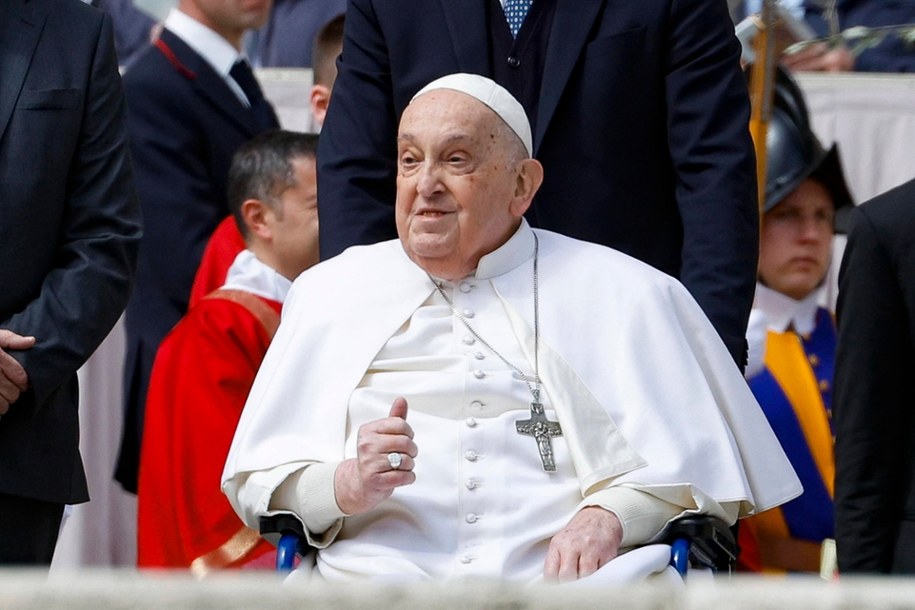 Papież Franciszek podczas Niedzieli Palmowej /Fabio Frustaci /PAP