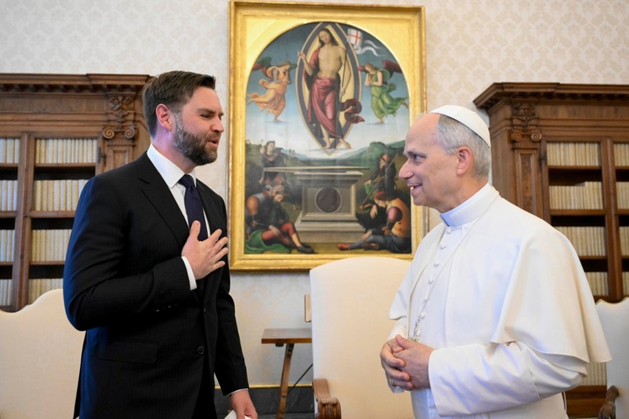 Papież Leon XIV i wiceprezydent USA J.D. Vance /VATICAN MEDIA HANDOUT /PAP/EPA