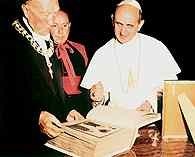 Papież Paweł VI z Konradem Adenauerem /Encyklopedia Internautica