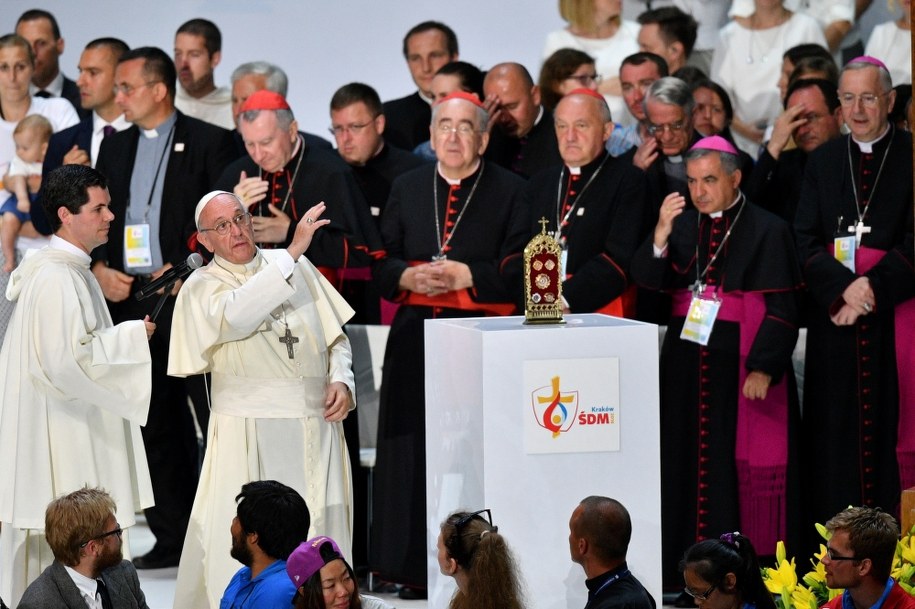 Papież w Tauron Arenie /Maciej Kulczyński /PAP