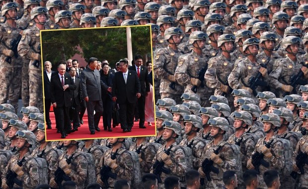 Parada w Pekinie na cześć Putina i Kima. 50 tys. klakierów, 80 tys. gołębi
