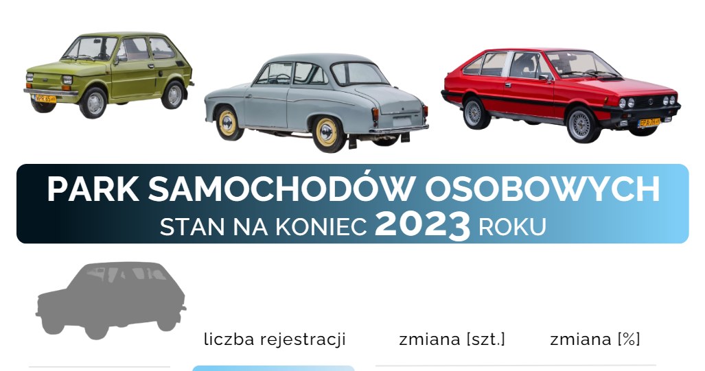 Park samochodów osobowych w Polsce (2023 rok)/IBRM Samar /