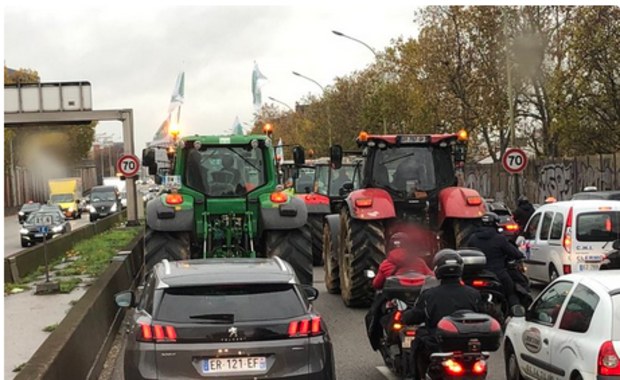 Paryż zablokowany przez protestujących rolników 