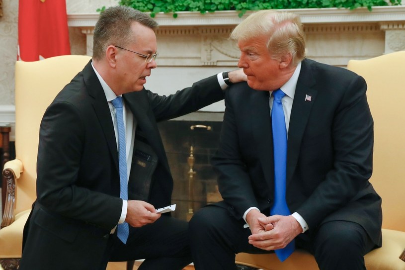Pastor Andrew Brunson i prezydent Donald Trump /ROBERTO SCHMIDT /AFP