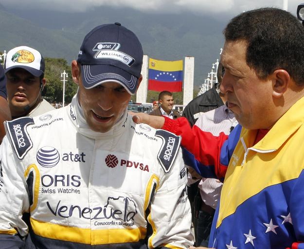Pastor Maldonado i prezydent Wenezueli Hugo Chavez /AFP