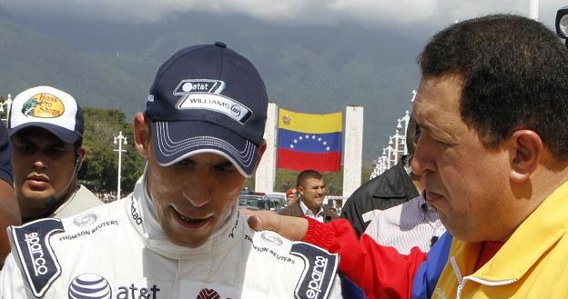 Pastor Maldonado i prezydent Wenezueli Hugo Chavez /AFP