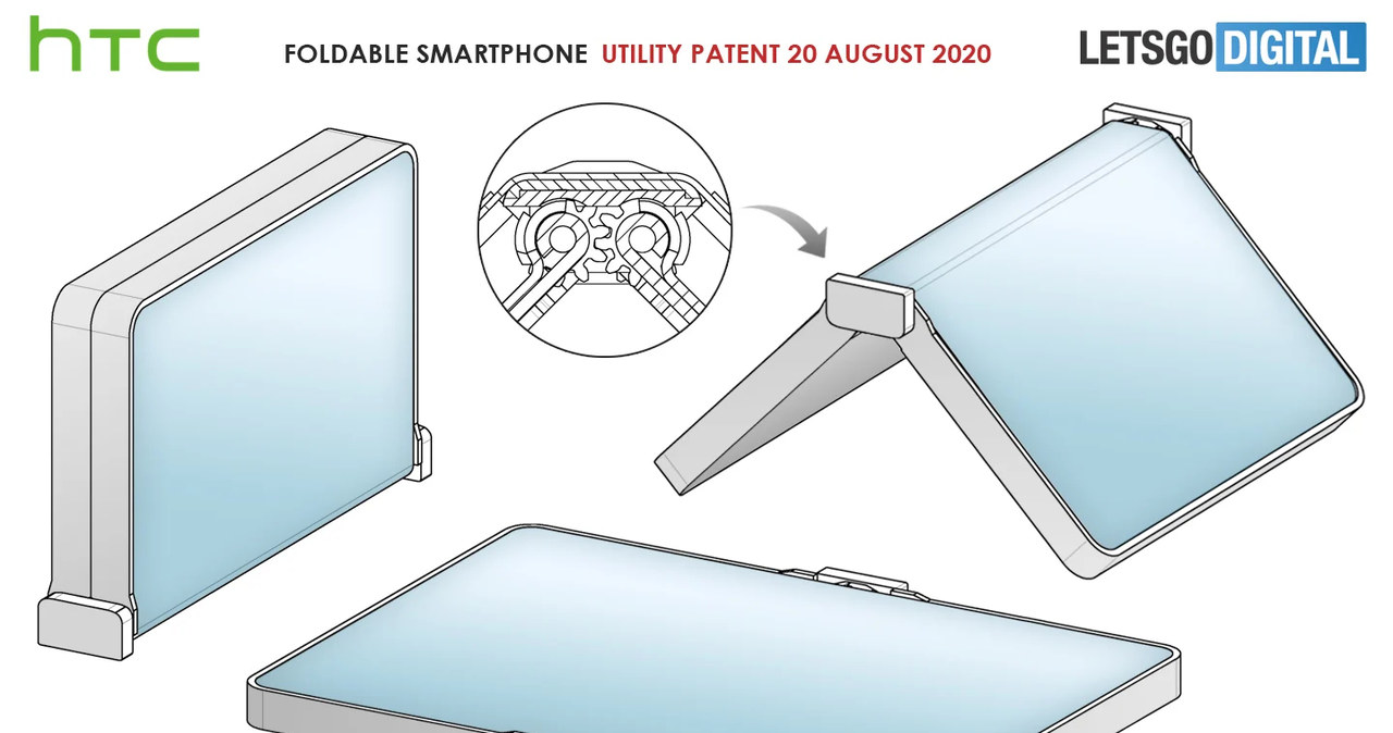 Patent składanego smartfona HTC / fot. Let'sGoDigital /materiał zewnętrzny