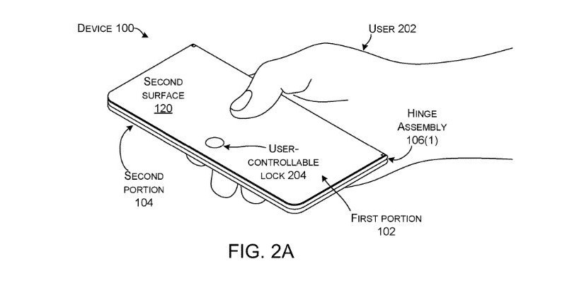 Patent składanego smartfona Microsoftu / fot. USPTO /materiał zewnętrzny