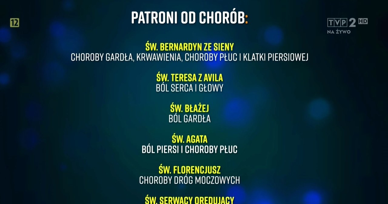 Patroni od chorób w "Pytaniu na śniadanie" /materiał zewnętrzny