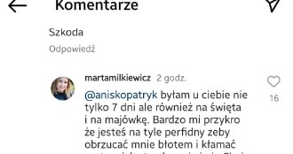 Patryk i Marta ze "Ślubu od pierwszego wejrzenia" kłócą się w sieci /@martamilkiewicz /Instagram