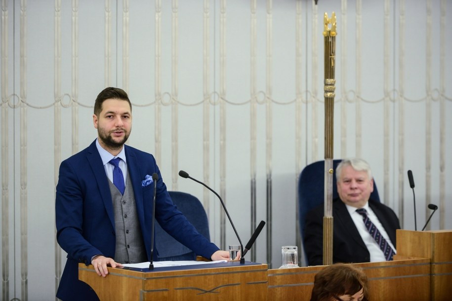 Patryk Jaki i Bogdan Borusewicz /Jakub Kamiński   /PAP