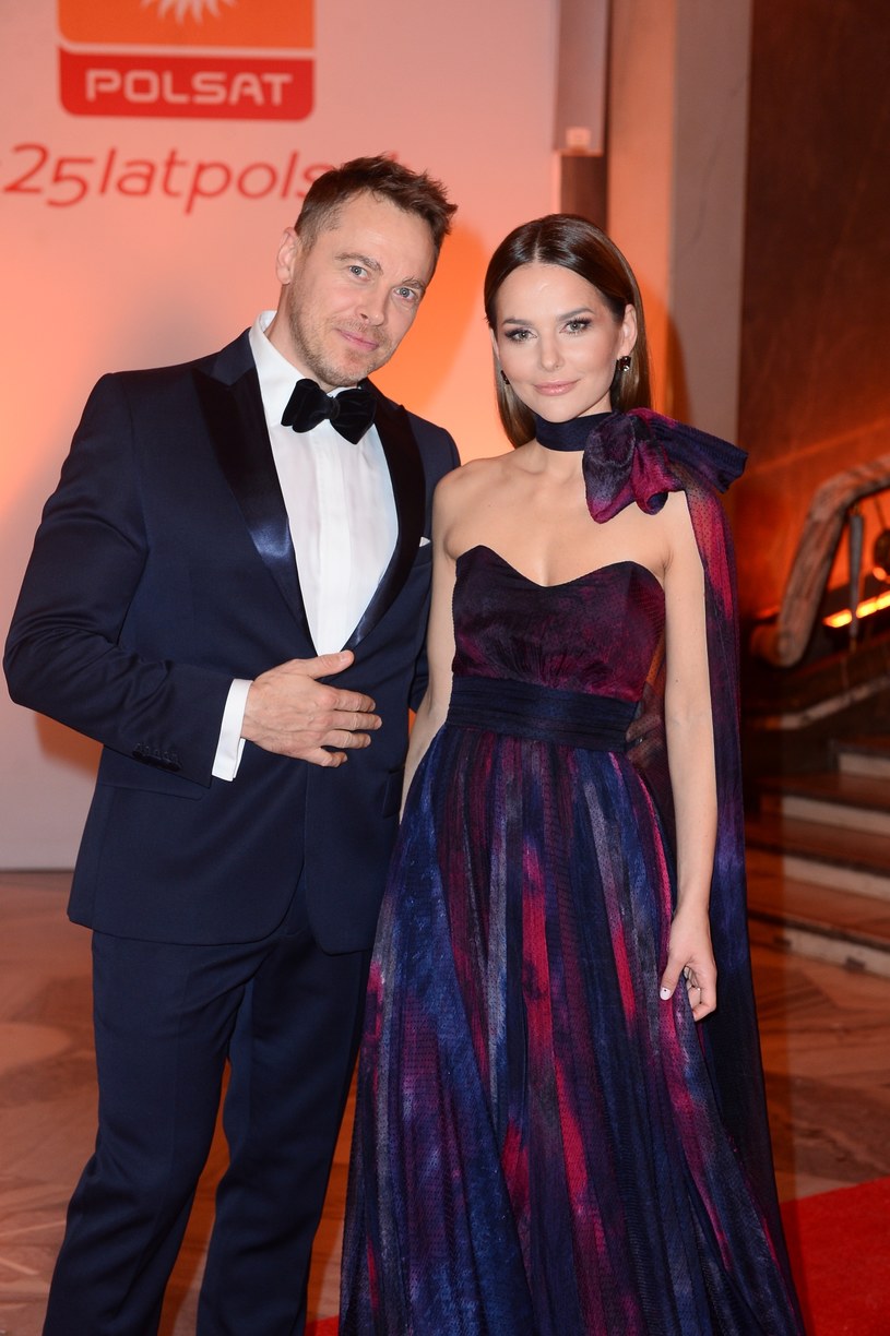 Paulina i Piotr Jeżynowie podczas gali 25-lecia Polsatu, rok 2017 /Jarosław Antoniak /MWMedia