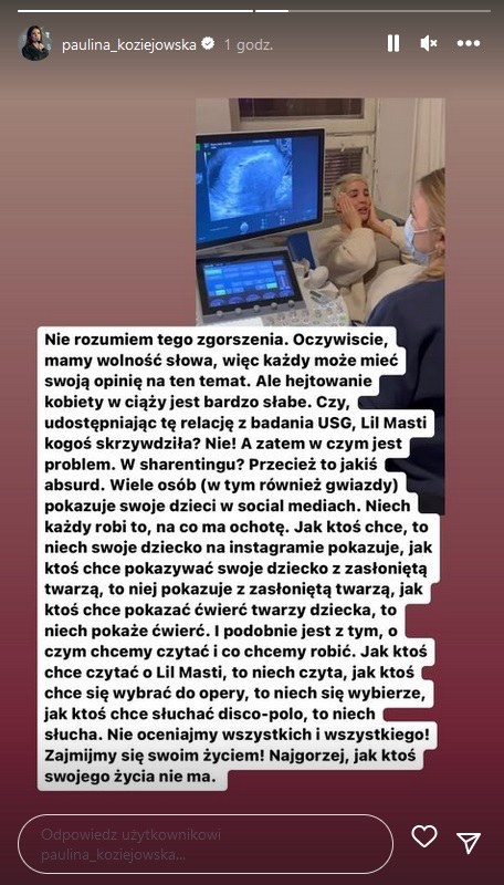 Paulina Koziejowska broni Lil Masti /www.instagram.com/paulina_koziejowska /Instagram