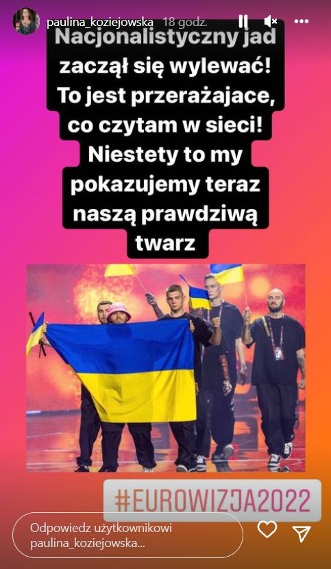Paulina Koziejowska odniosła się do zachowania Polaków po finale Eurowizji 2022 /www.instagram.com/paulina_koziejowska/ /Instagram
