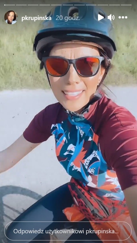Paulina Krupińska podczas swojego treningu na rowerze fot. https://www.instagram.com/pkrupinska/ /Instagram /Instagram