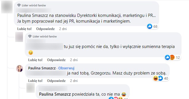 Paulina Smaszcz kłóci się z internautami /Facebook