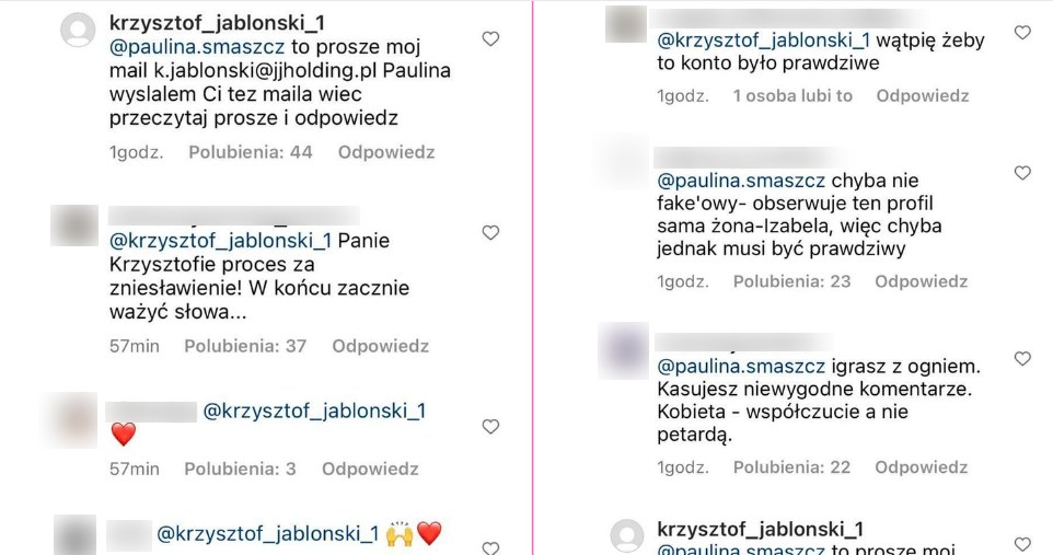 Paulina Smaszcz, Krzysztof Jabłoński na Instagramie /@paulina.smaszcz /Instagram