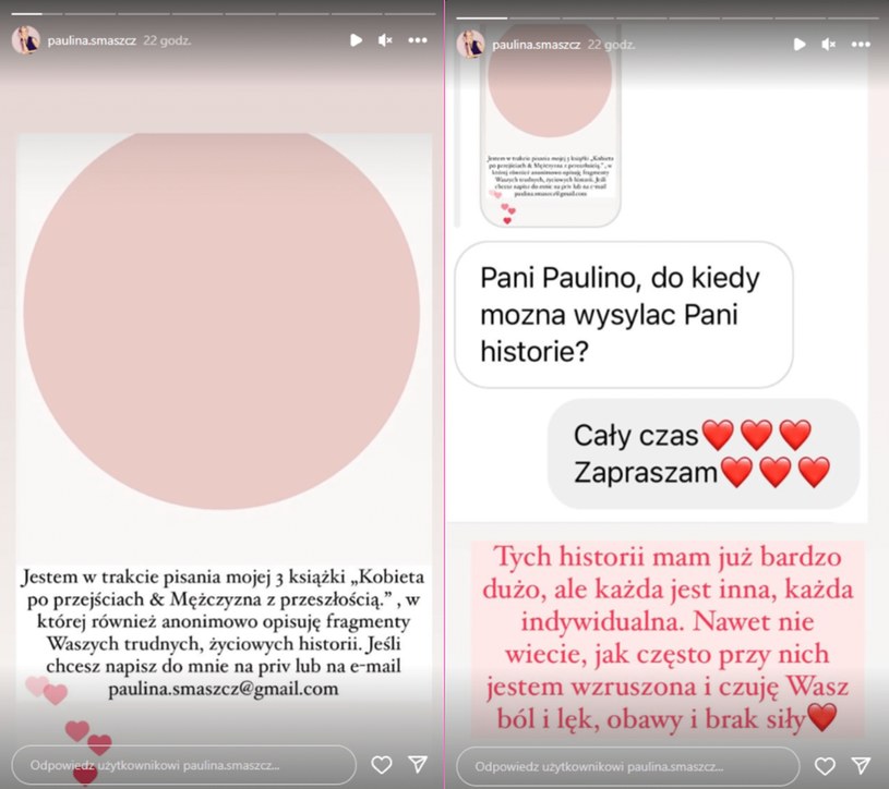 Paulina Smaszcz pisze książkę /@paulina.smaszcz /Instagram