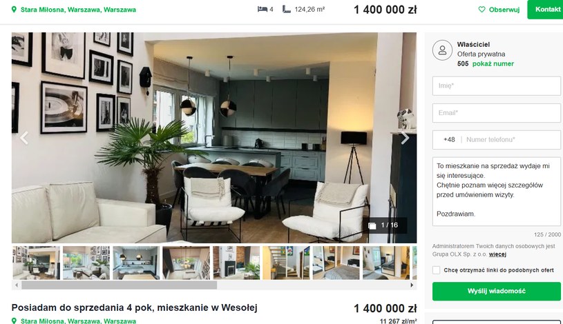 Paulina Smaszcz sprzedaje mieszkanie /@otodom.pl /materiał zewnętrzny