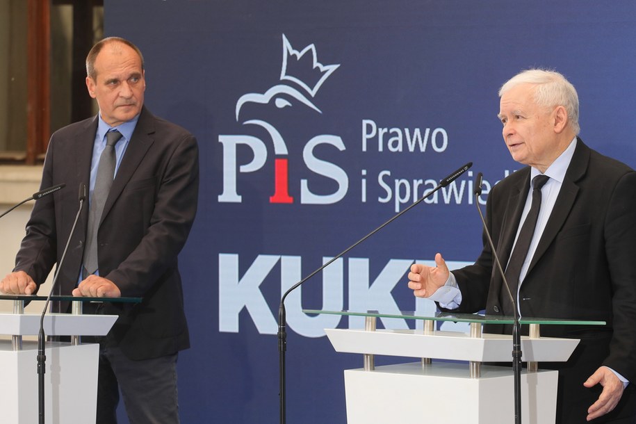 Paweł Kukiz i Jarosław Kaczyński /Paweł Supernak /PAP