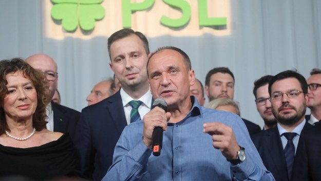Paweł Kukiz podczas wieczoru wyborczego PSL-Koalicji Polskiej /	Wojciech Olkuśnik /PAP