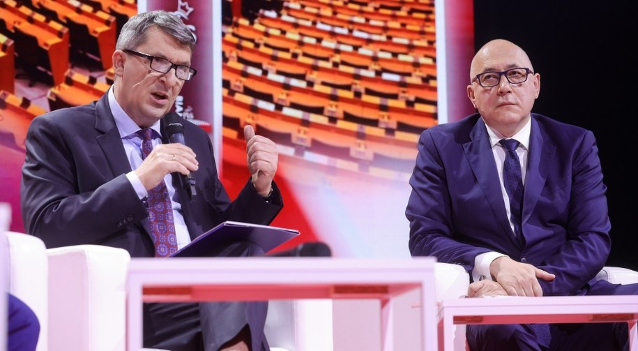 Paweł Skrzydlewski i Joachim Brudziński / 	Rafał Guz    /PAP