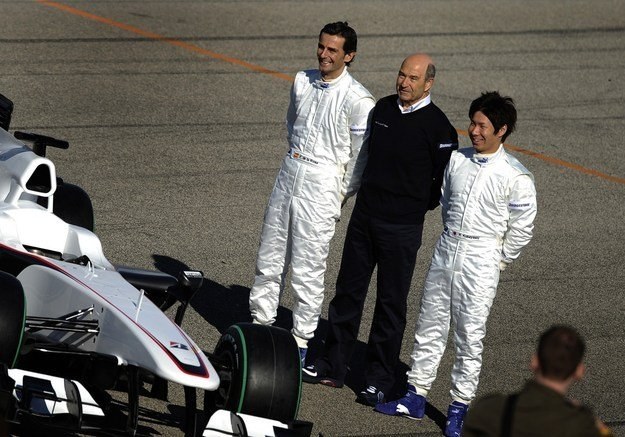 Pedro de la Rosa, Peter Sauber i Kamui Kobayashi /AFP