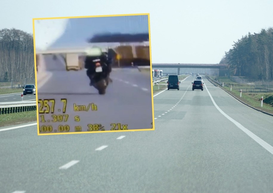 Pędził autostradą 257 km/h bez prawa jazdy, fot. Policja Mińsk Mazowiecki /Shutterstock
