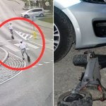 Pędzili na przerobionych hulajnogach przez rondo. Takiego finału nie przewidzieli [FILM]