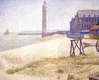 Pejzaż, Georges Seurat, Latarnia morska w Honfleur, 1886 /Encyklopedia Internautica