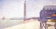 Pejzaż, Georges Seurat, Latarnia morska w Honfleur, 1886 /Encyklopedia Internautica