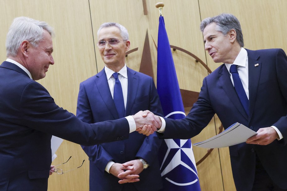 Pekka Haavisto , Jens Stoltenberg i Antony Blinken /JOHANNA GERON / POOL /PAP/EPA