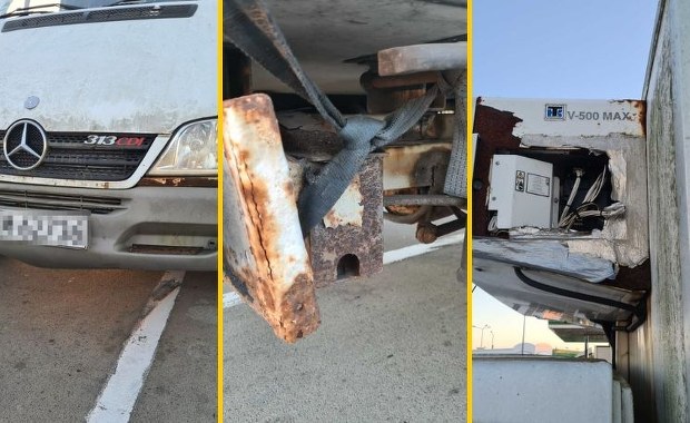 Pęknięcia nadwozia, cieknący olej. "Złom" na ekspresówce