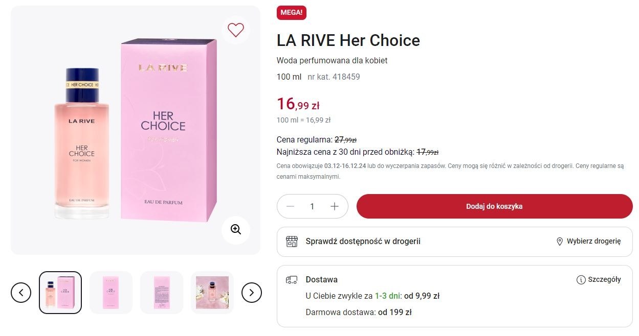 Perfumy LA RIVE Her Choice na promocji w Rossmannie! /Rossmann /INTERIA.PL