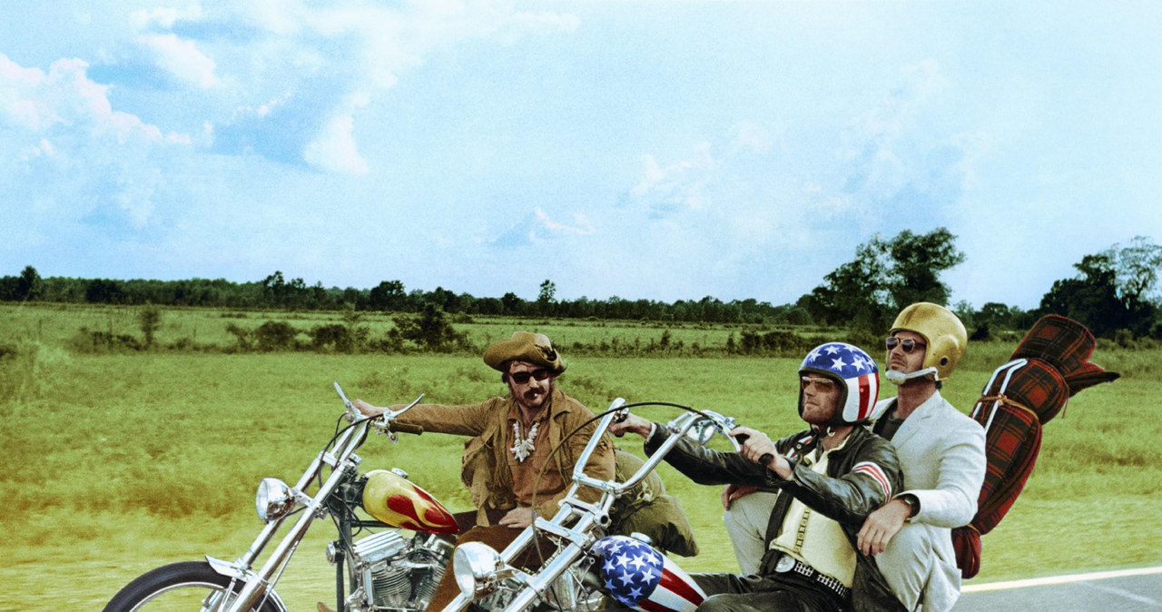 Peter Fonda, Jack Nicholson i Dennis Hopper w filmie "Easy Rider" /Silver Screen Collection /Getty Images