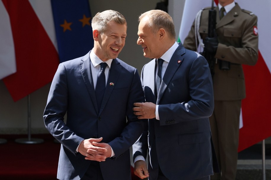 Peter Magyar w Polsce. W Kompleksie Parkowa powitał go Donald Tusk, 20 maja 2026 roku /Paweł Supernak  /PAP