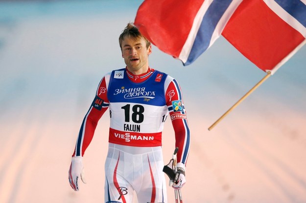 Petter Northug na mecie //PETER KLAUNZER /PAP/EPA