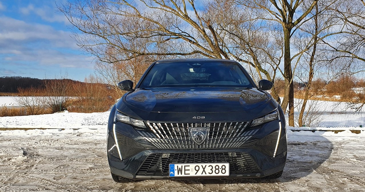 Peugeot 408 ma wąskie matrycowe reflektory oraz "kły" świateł do jazdy dziennej /Michał Domański /INTERIA.PL