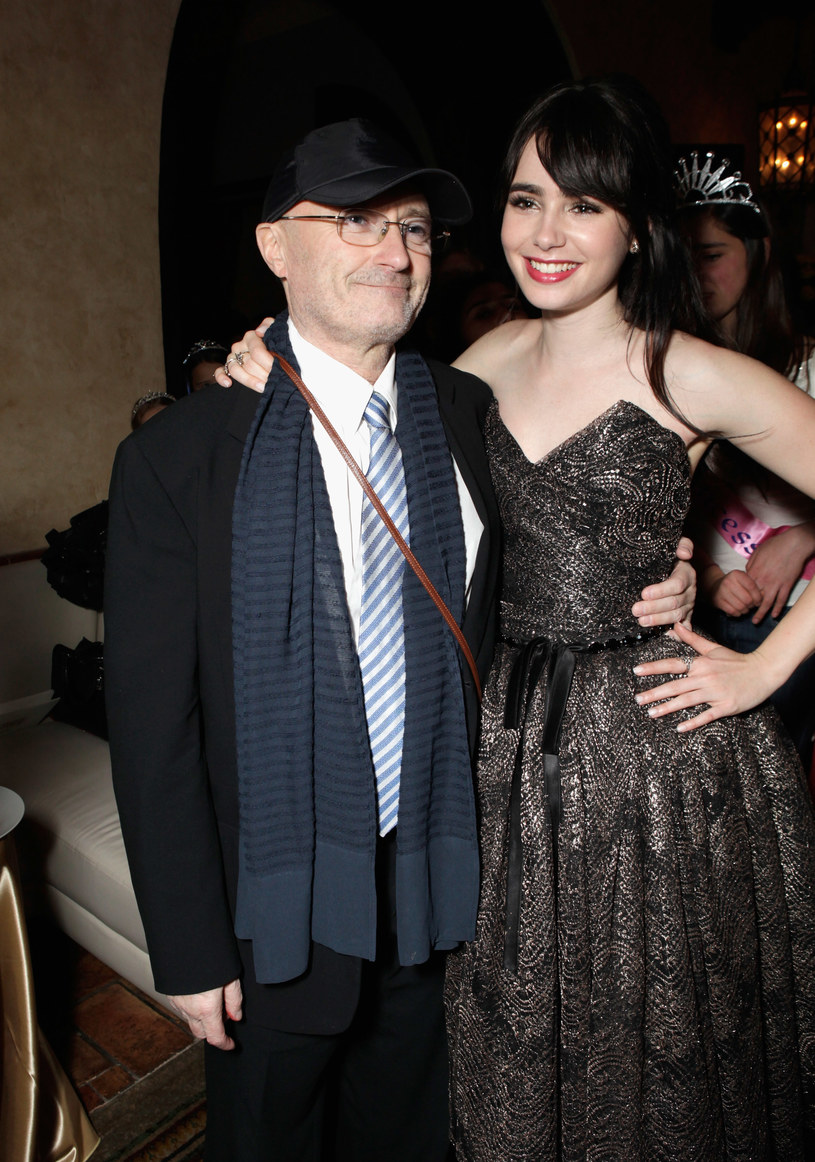 Phil Collins z córką Lily Collins w 2012 r. /Todd Williamson /Getty Images