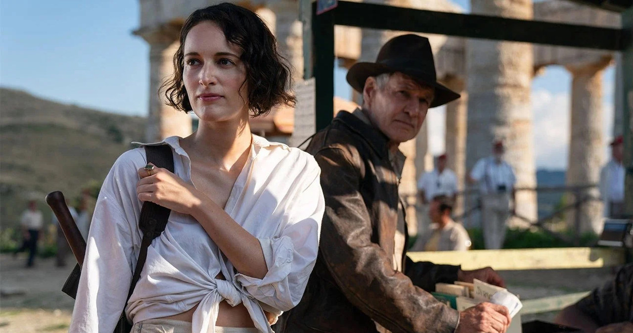 Phoebe Waller-Bridge i Harrison Ford w scenie z filmu "Indiana Jones i artefakt przeznaczenia" /materiały prasowe