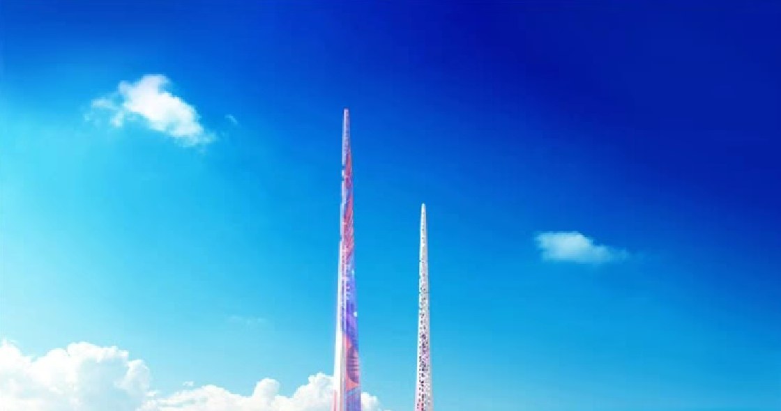 Phoenix Towers są niespełnioną futurystyczną wizją architektów /Zrzut ekranu/ World's Next Tallest Building - Phoenix Towers,China/ www.chetwoods.com /YouTube