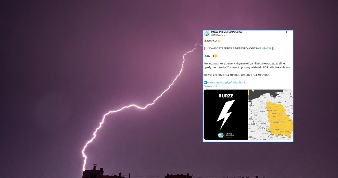 Piątek będzie ciepły, ale w wielu miejscach bardzo niespokojny. Synoptycy ostrzegają przed burzami w dziewięciu województwach /sdivin/123rf/IMGW /