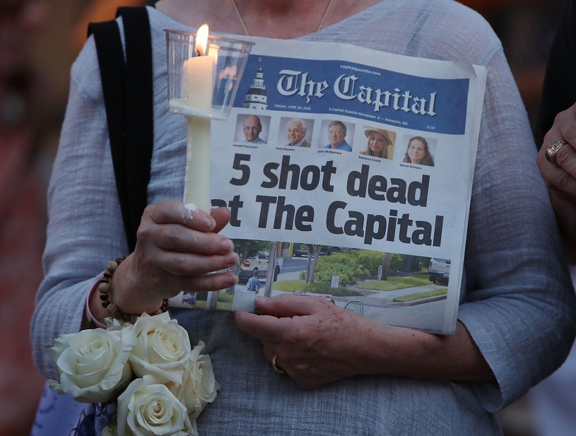 Piątkowe wydanie "The Capital Gazette" /Mark Wilson /AFP